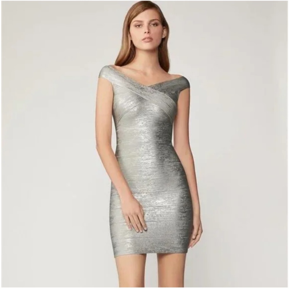 Herve Leger Dresses Herve Leger Bandage Dress Color: Silver Foil Size XXS